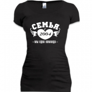 Женская удлиненная футболка Семья с 2004