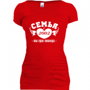 Женская удлиненная футболка Семья с 2002