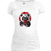 Женская удлиненная футболка со злой пандой