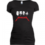 Женская удлиненная футболка Metallica (Лица)