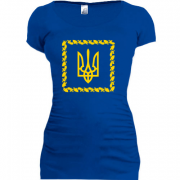 Женская удлиненная футболка с гербом Президента Украины
