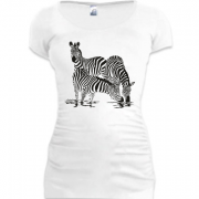 Женская удлиненная футболка с зебрами