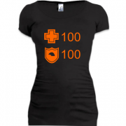 Женская удлиненная футболка Здоровье и броня