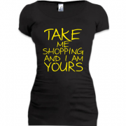 Женская удлиненная футболка Take me shopping