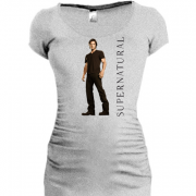 Женская удлиненная футболка Supernatural - Сэм