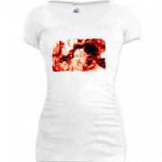 Женская удлиненная футболка Заставка (blood)