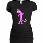 Женская удлиненная футболка Танцюючий монстрик