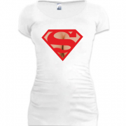 Женская удлиненная футболка Супер женщина