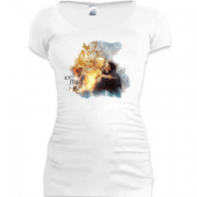 Женская удлиненная футболка Game of Thrones - Огонь и Лед
