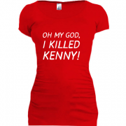 Женская удлиненная футболка Oh my god, i killed Kenny