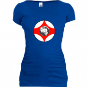 Женская удлиненная футболка Каратэ клуб