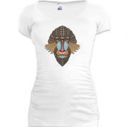 Женская удлиненная футболка этно обезьяна