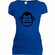 Женская удлиненная футболка мордочка обезьянки