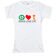 Футболка peace love cats