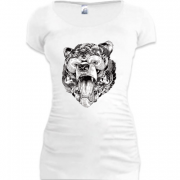 Женская удлиненная футболка с медведем (этно)