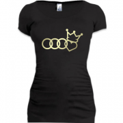 Женская удлиненная футболка Audi с короной