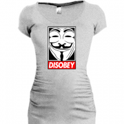 Женская удлиненная футболка Disobey ananymus