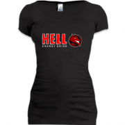 Женская удлиненная футболка Hell - energy drink