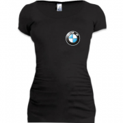 Женская удлиненная футболка с лого BMW (mini)