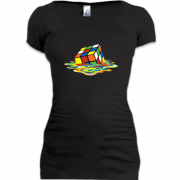 Женская удлиненная футболка Кубик-Рубик