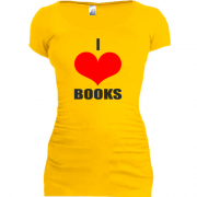 Женская удлиненная футболка I love books