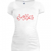 Женская удлиненная футболка Love из рук Микки