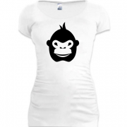 Женская удлиненная футболка с мордочкой гориллы