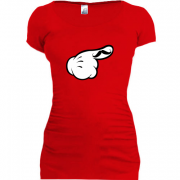 Женская удлиненная футболка с рукой с усами