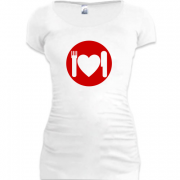 Женская удлиненная футболка сердце на тарелке