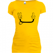 Женская удлиненная футболка с улыбкой из рук