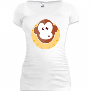 Женская удлиненная футболка макакачка