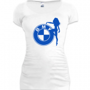 Женская удлиненная футболка BMW GIRL