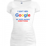 Женская удлиненная футболка I dont need Google