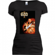 Женская удлиненная футболка Star Wars poster