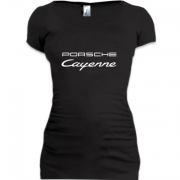Женская удлиненная футболка Porsche Cayenne