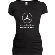 Женская удлиненная футболка Mercedes-Benz AMG
