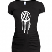 Женская удлиненная футболка Volkswagen с потеками