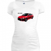 Женская удлиненная футболка с лого Mitsubishi EVO
