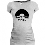 Женская удлиненная футболка Save the vinyl