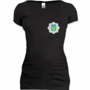 Женская удлиненная футболка с лого национальной полиции
