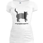 Женская удлиненная футболка штрих-кот