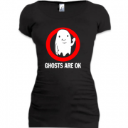 Женская удлиненная футболка ghosts are ok