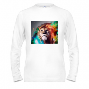 Лонгслив с разноцветным львом
