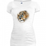 Женская удлиненная футболка с львиной мордой
