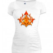 Женская удлиненная футболка с огненным покемоном Молтрес