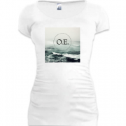 Женская удлиненная футболка Океан Эльзы (шторм)