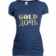 Женская удлиненная футболка Gold дочь