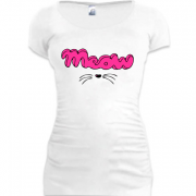 Женская удлиненная футболка Мяу