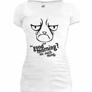 Женская удлиненная футболка Не доброе утро