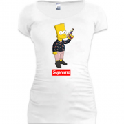 Женская удлиненная футболка Барт Симпсон Supreme (2)